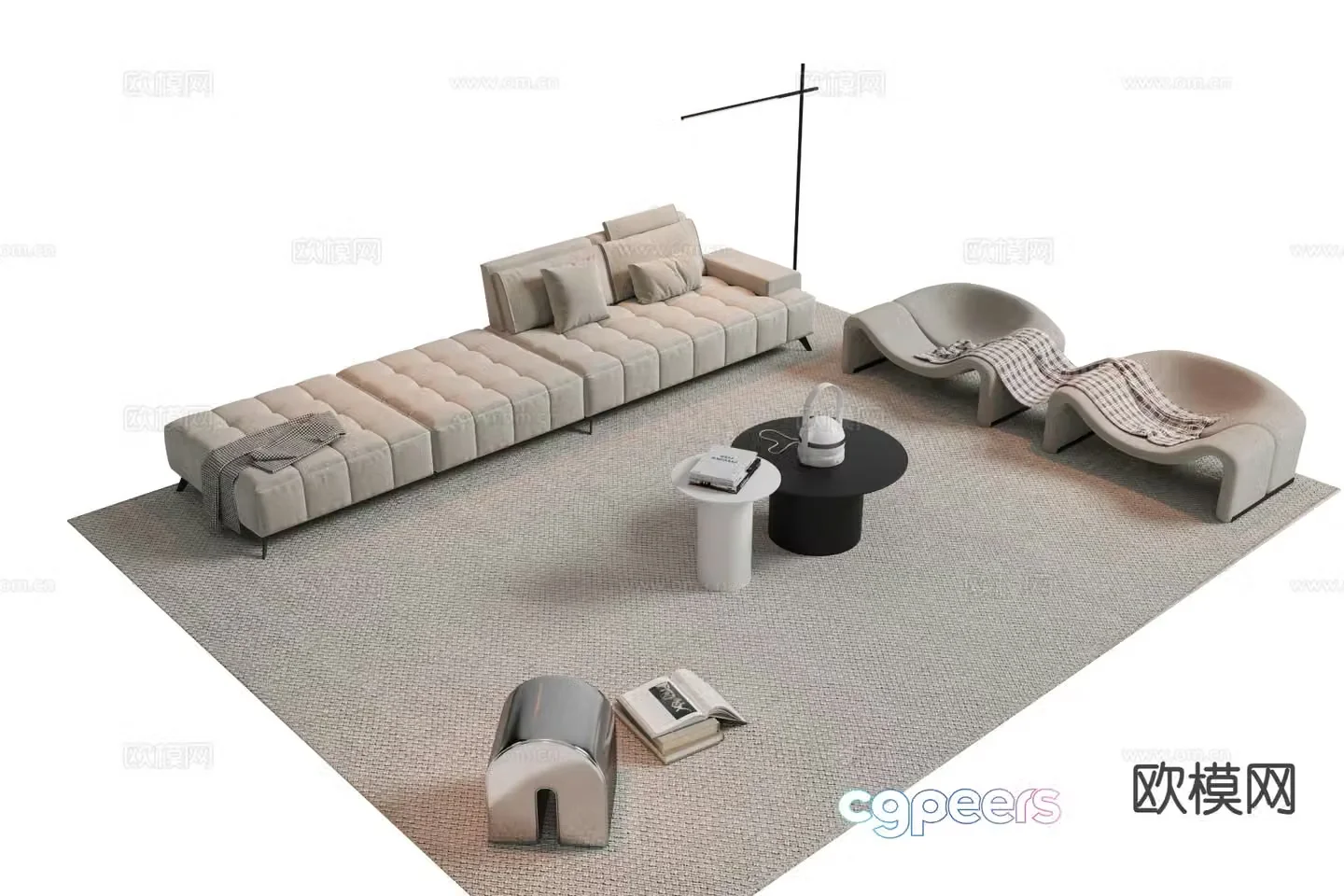 Modern sofa set 3d model