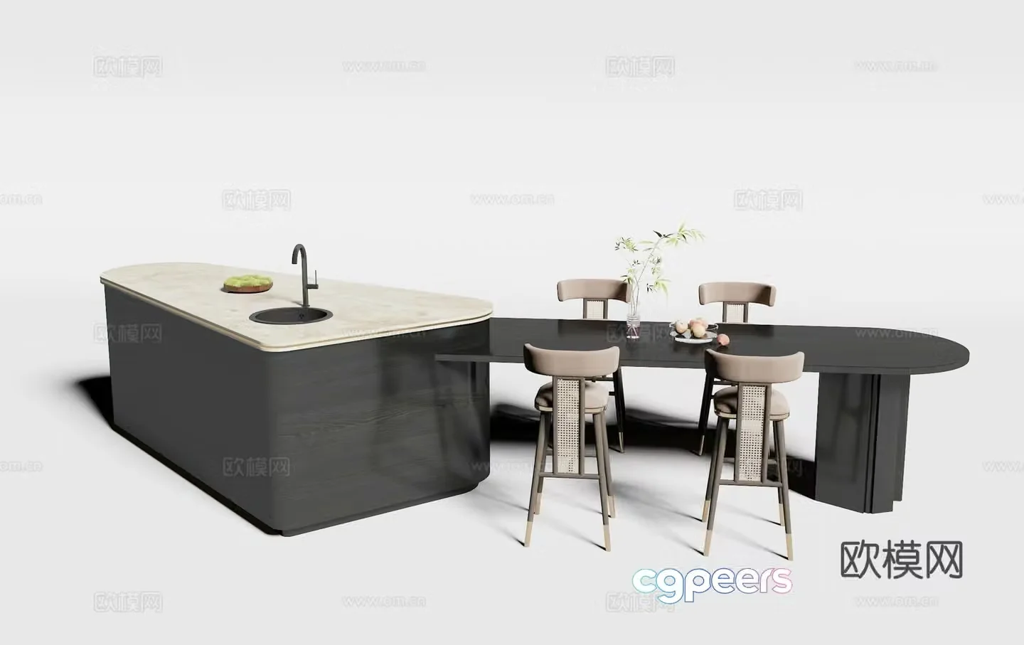 Modern bar chair 3d model