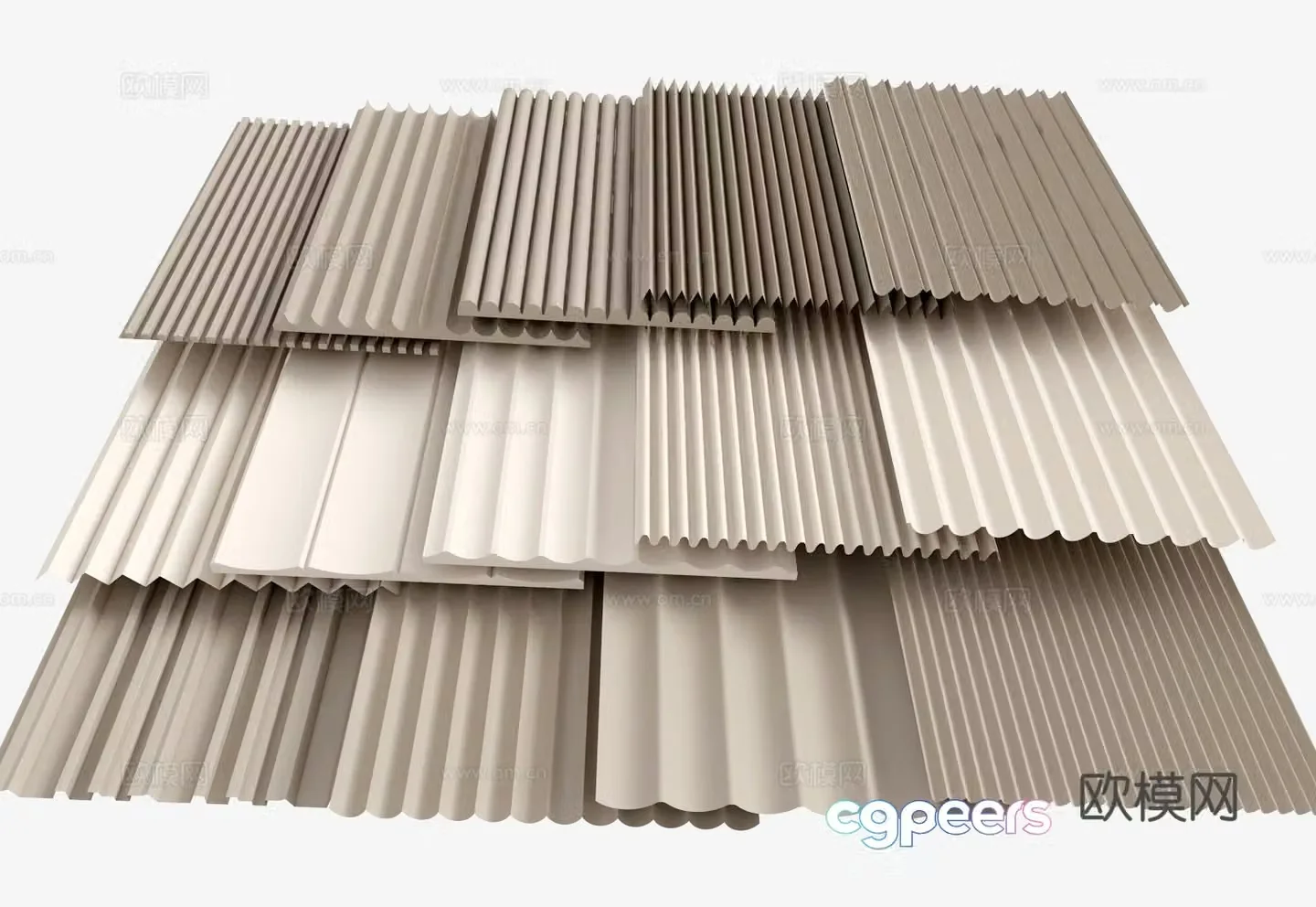 Modern wavy wall panel 3d model