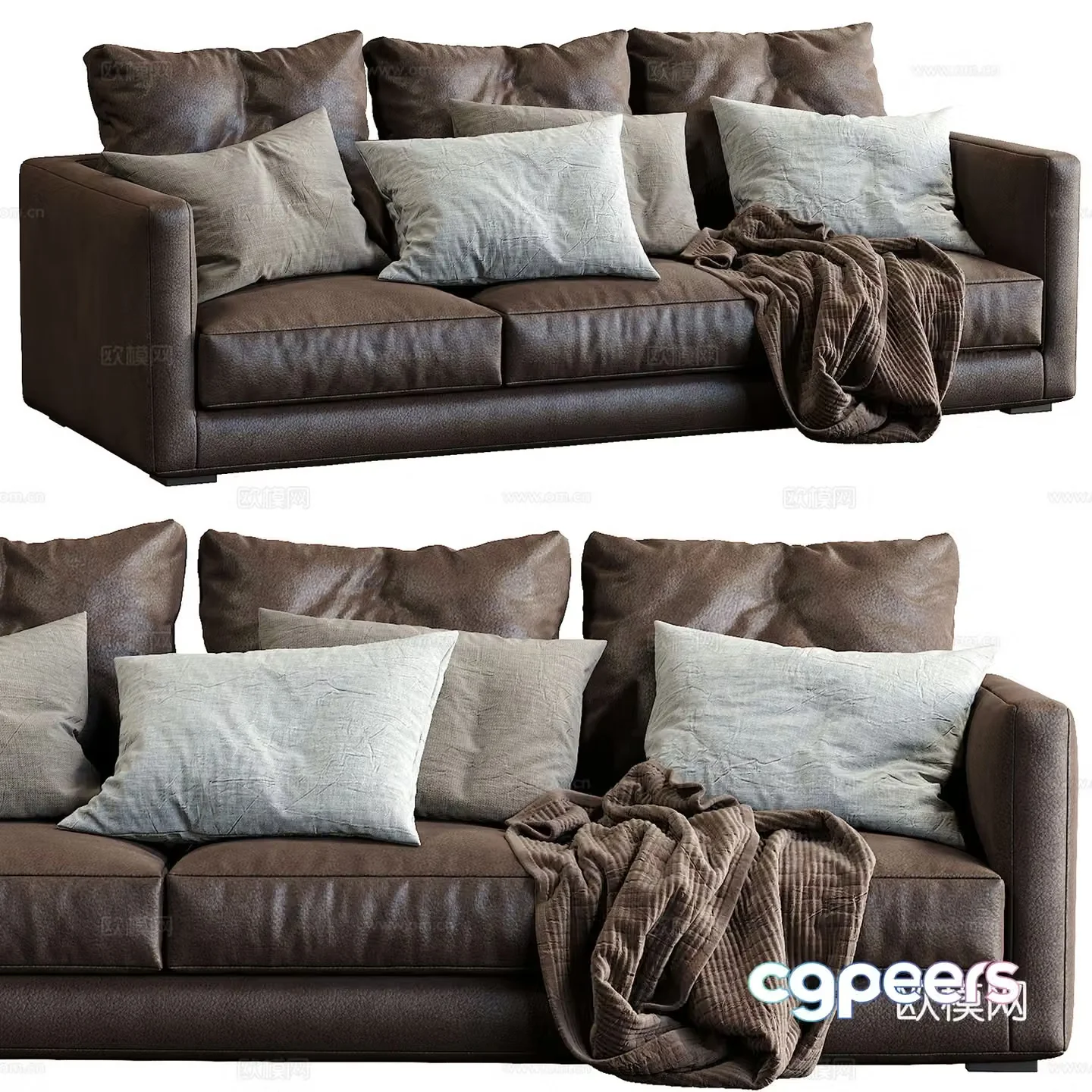 3D model of three seater sofa