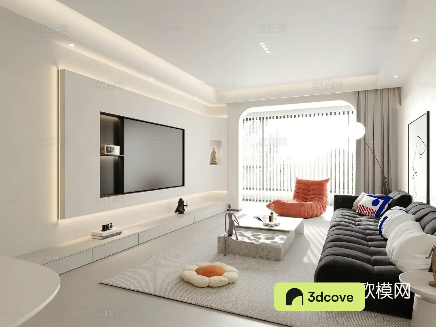 Creamy minimalist living room