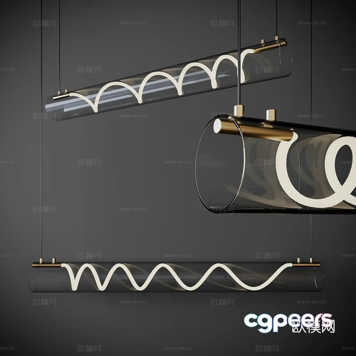 Chandelier Glass Chandelier Metal Chandelier Long Strip Chandelier Small Chandelier Restaurant Chandelier Art Chandelier 3D Model