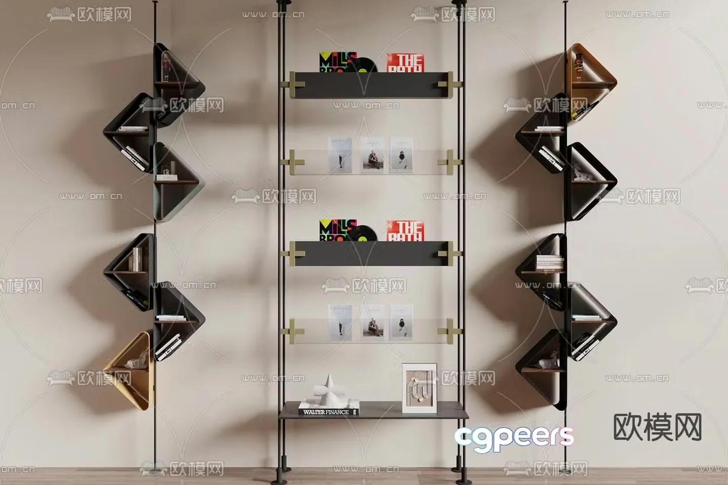 Modern storage rack decorative rack 3d model