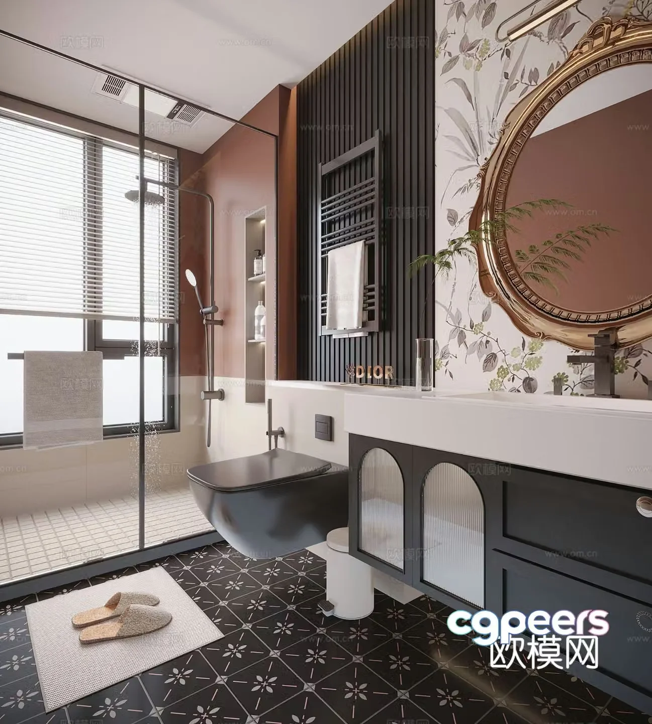 French bathroom bathroom 3d model