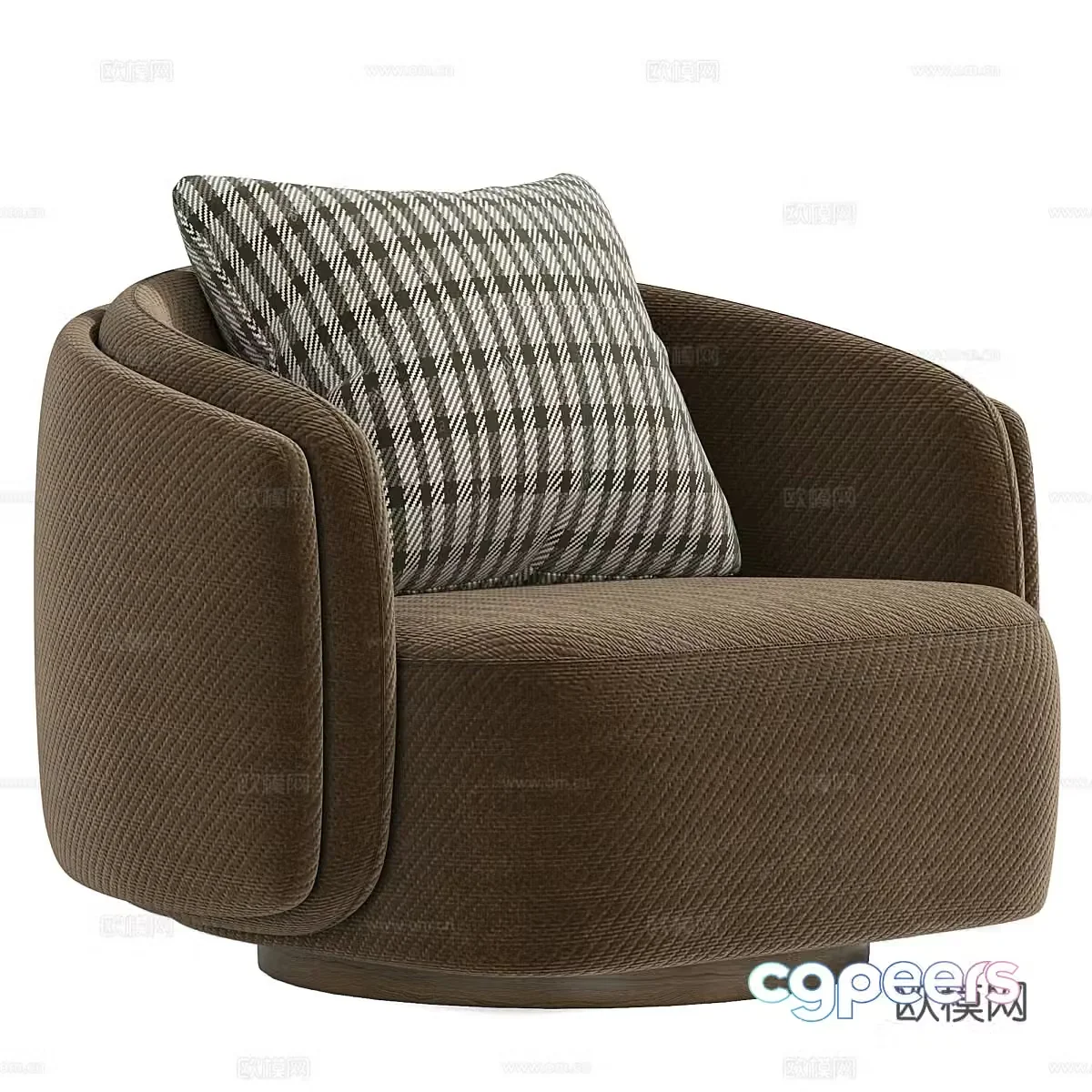 Modern Italian cream style fabric armchair 3d model