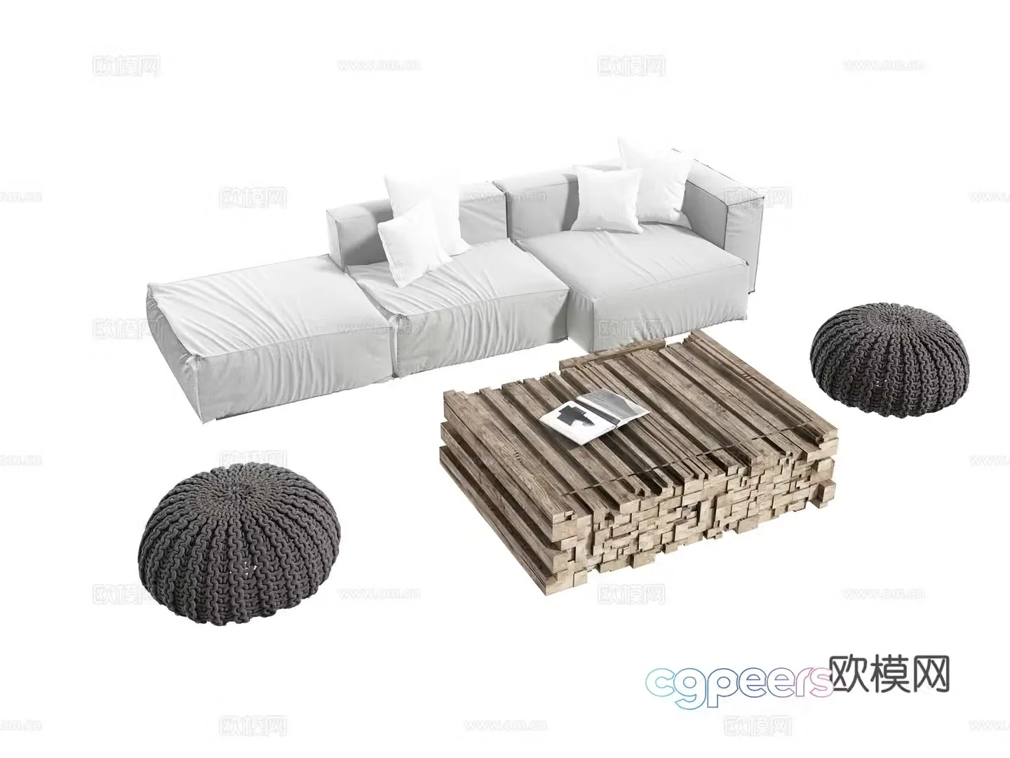 Modern combination sofa 3d model