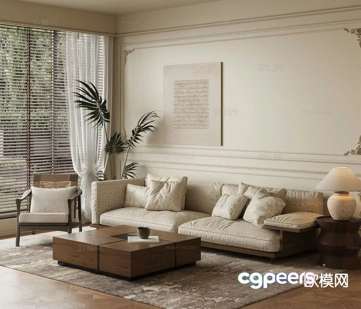 Wabi Sabi modular sofa 3d model