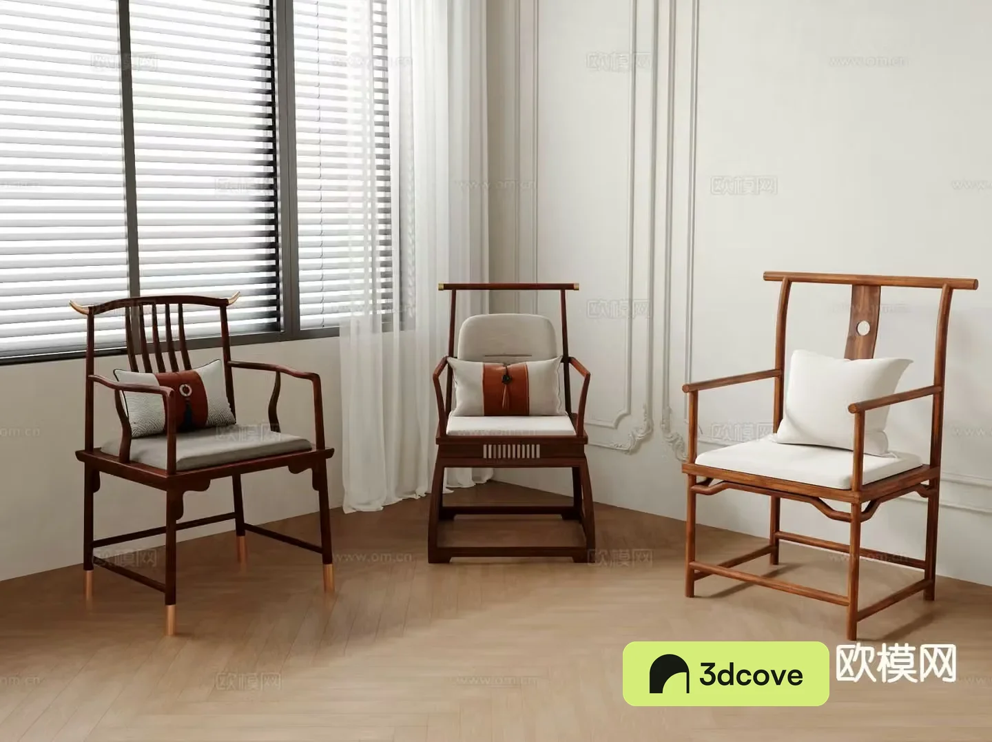 Chinese style single chair official hat chair