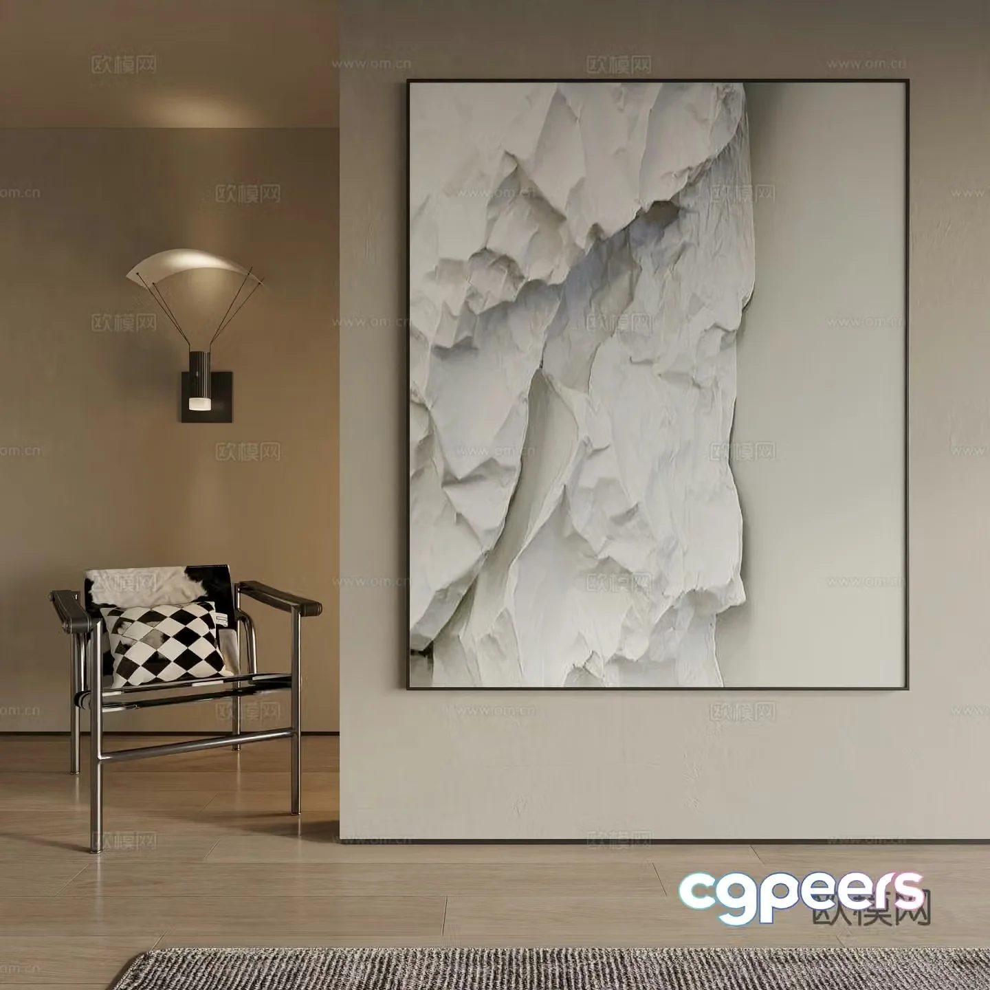Modern decorative painting 3d model