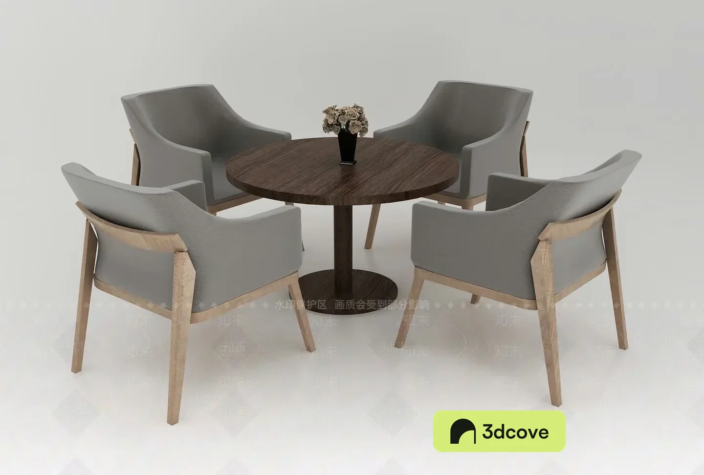 A Round Table With Four Chairs