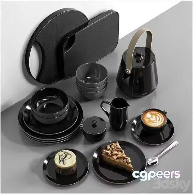 3ds Max Free – Kitchen decor, coffee and dessert