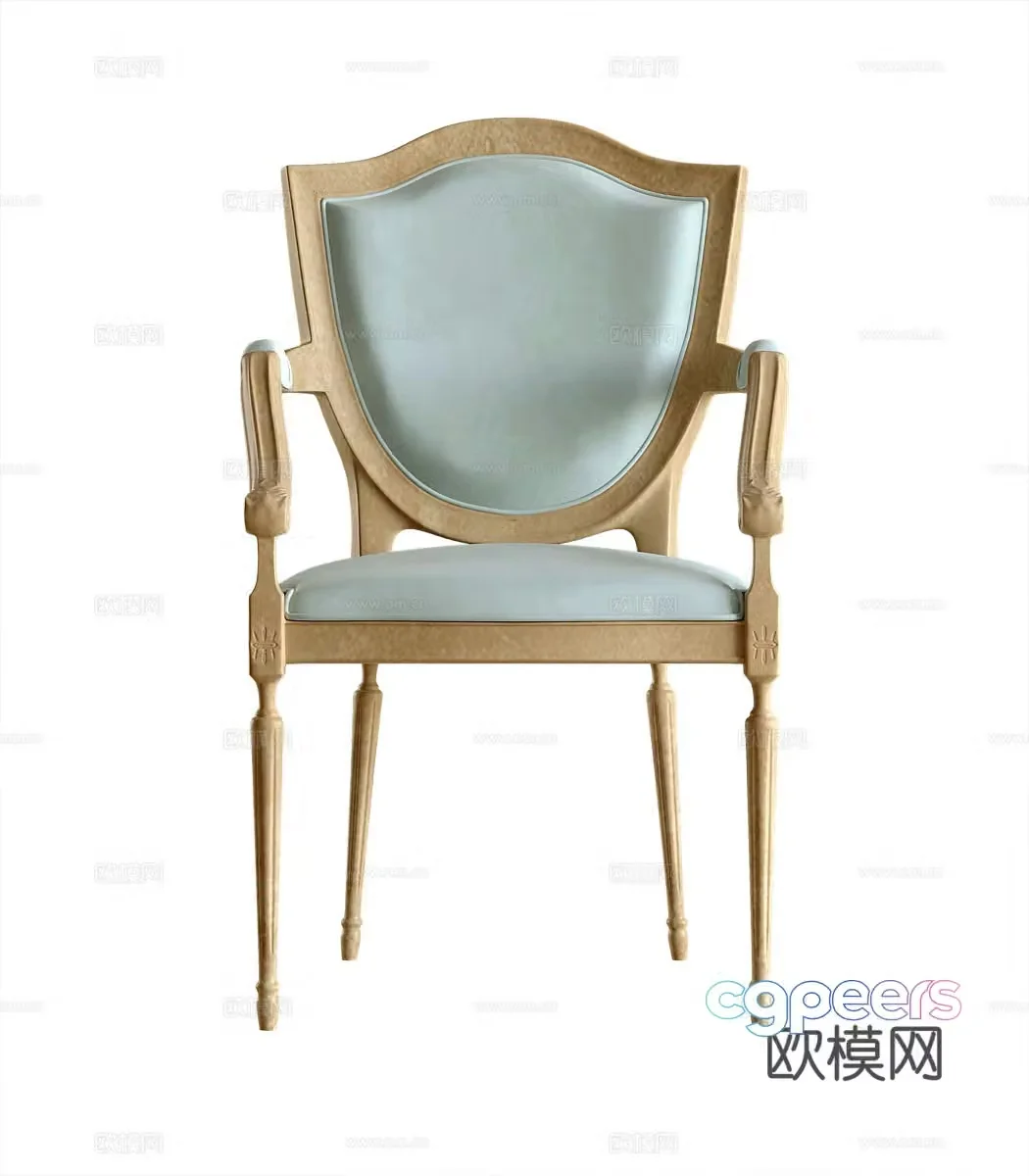 French single chair 3d model