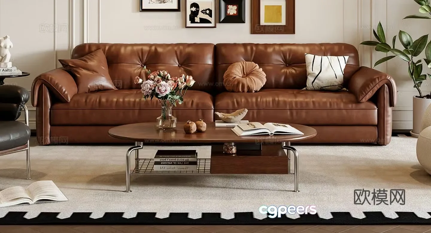 Medieval style modular sofa 3D model