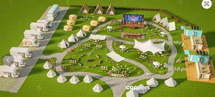 A White Tent 3D Model – 4833 – VRAY Render