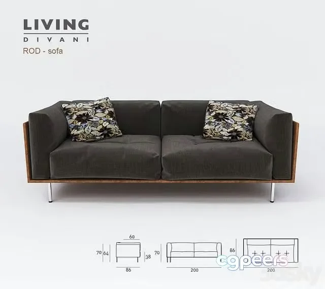3ds Max Free – Sofa ROD by Living Divani
