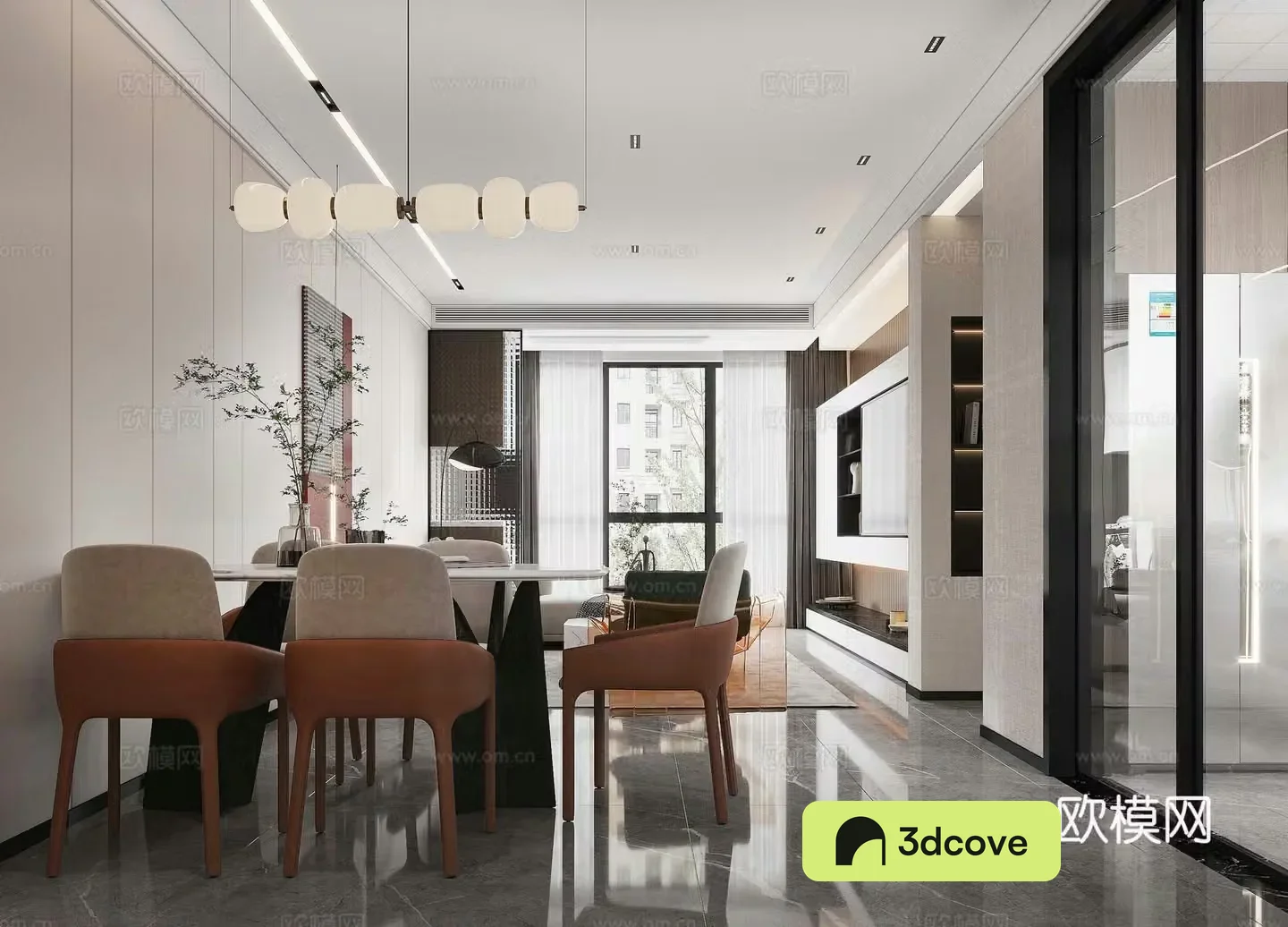 Modern restaurant Modern living restaurant Light luxury restaurant Chandelier Simple G517