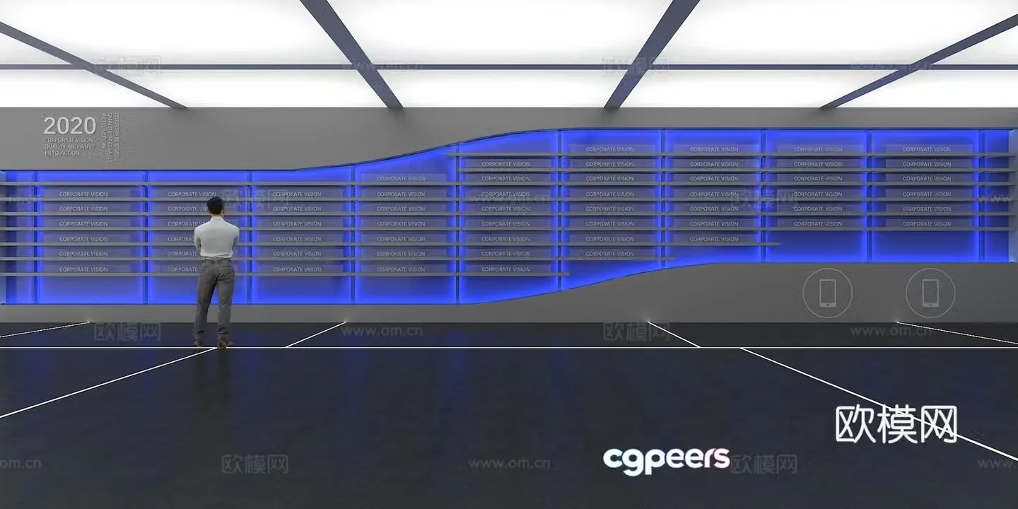 Cultural wall Corporate culture wall Display wall Theme wall Exhibition hall Campus culture Corridor 3D model