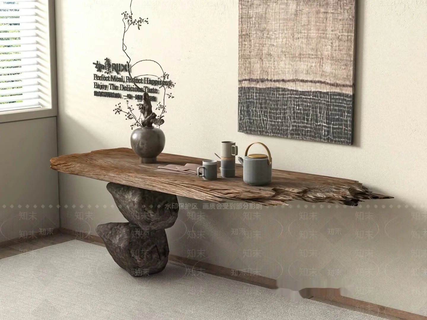 Cozy Rustic Living Room 3D Model – 16019 – VRAY Render