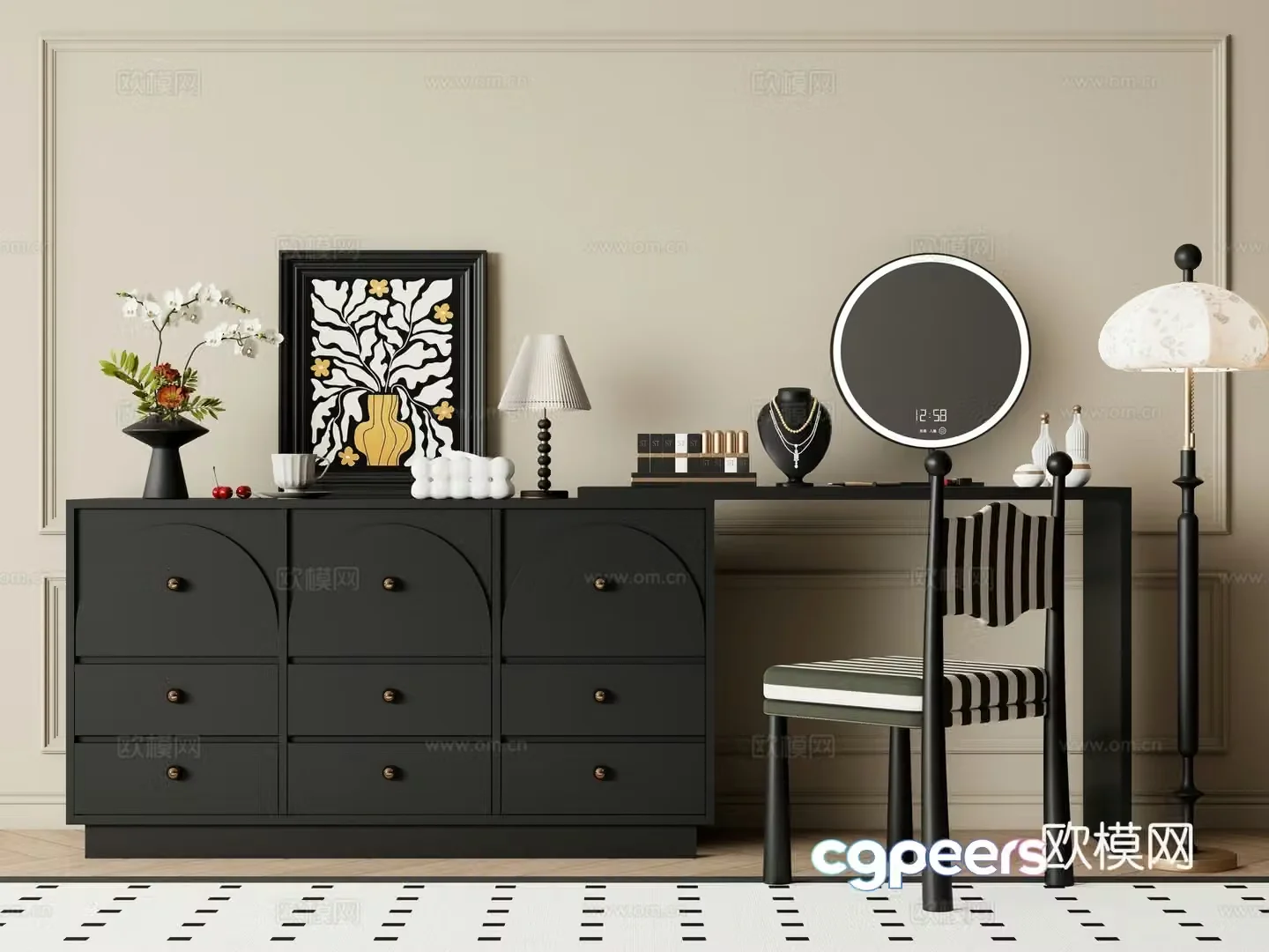French dressing table 3d model