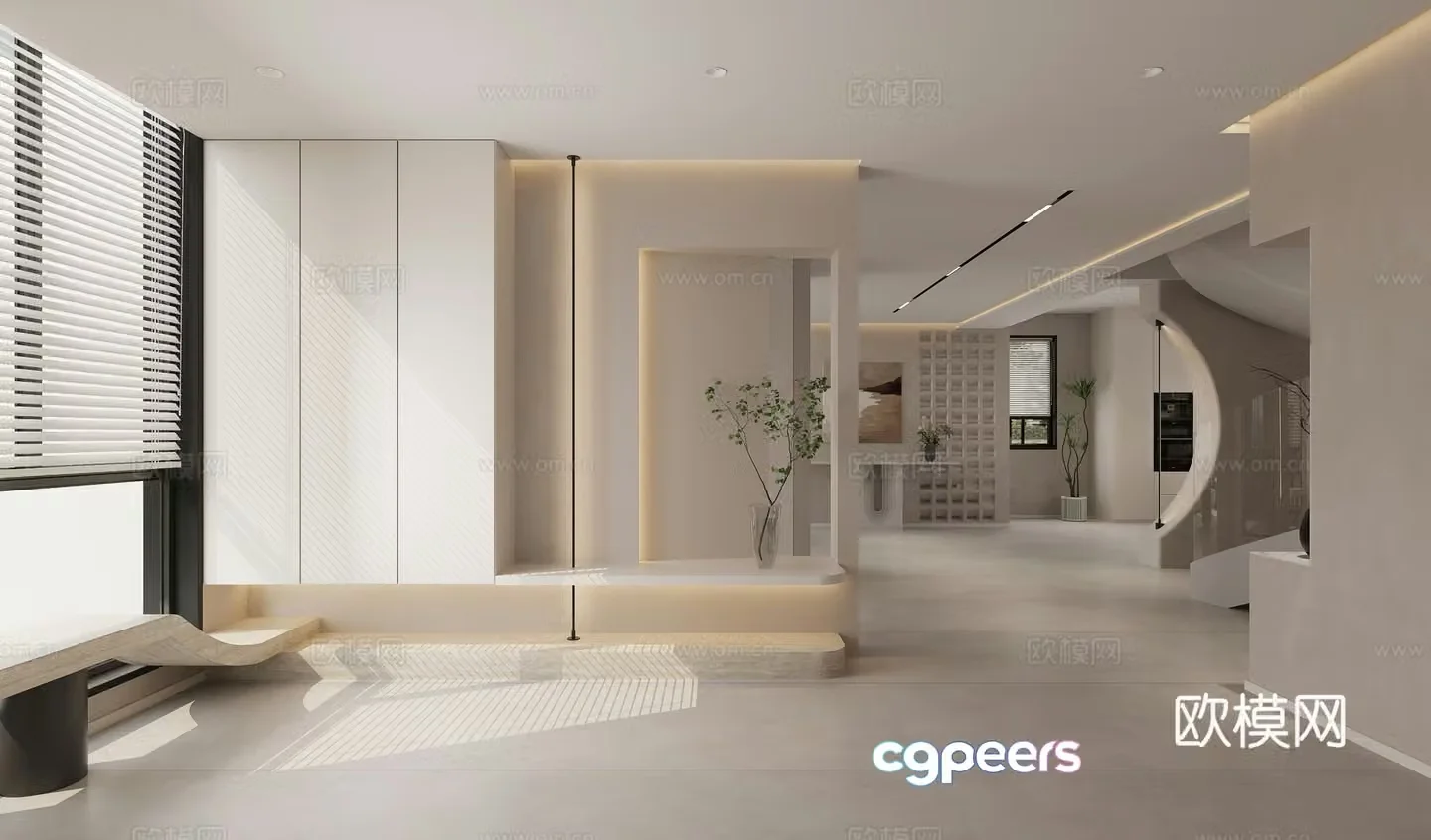 Creamy Style Restaurant 3D Model