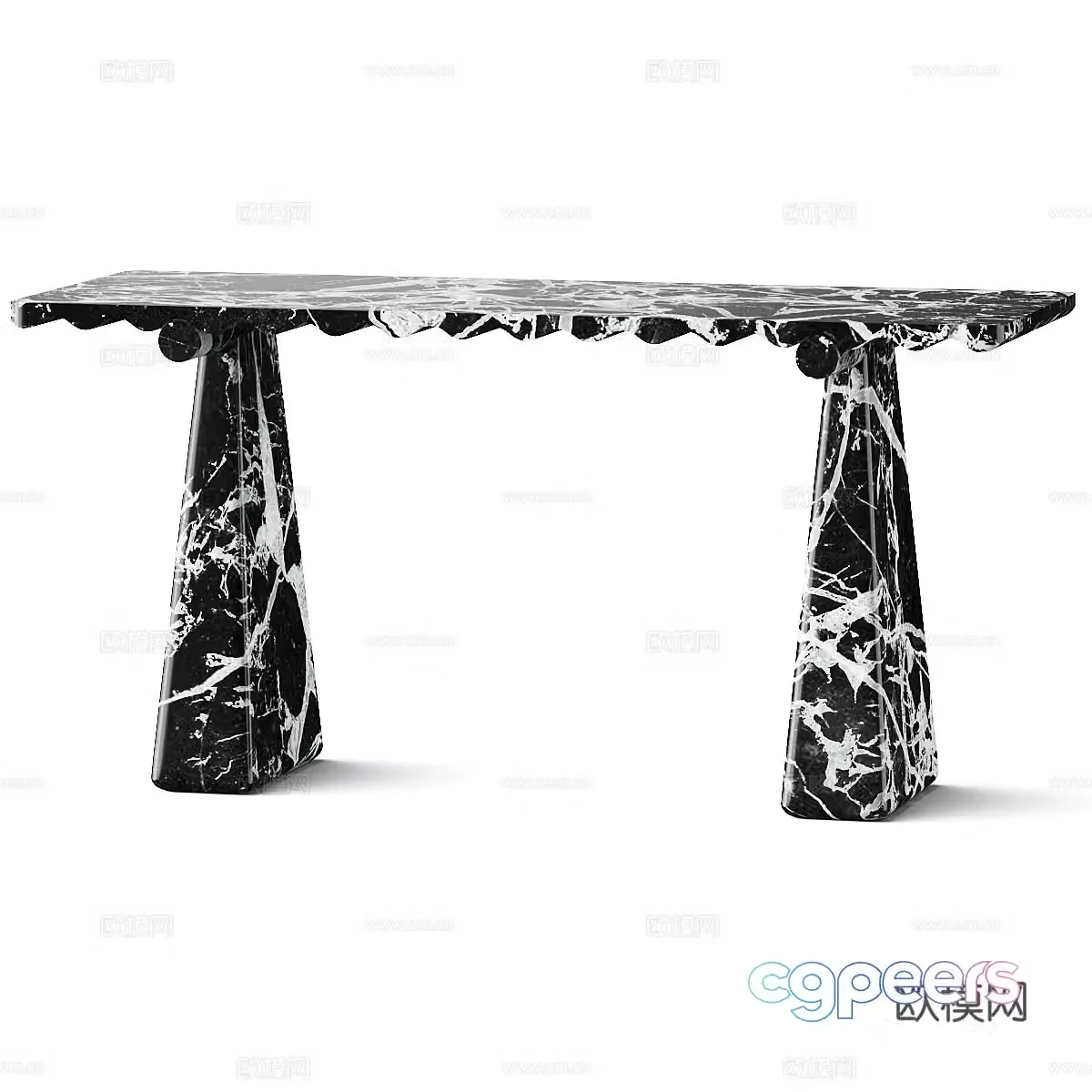 Modern Italian marble end viewing platform 3D model