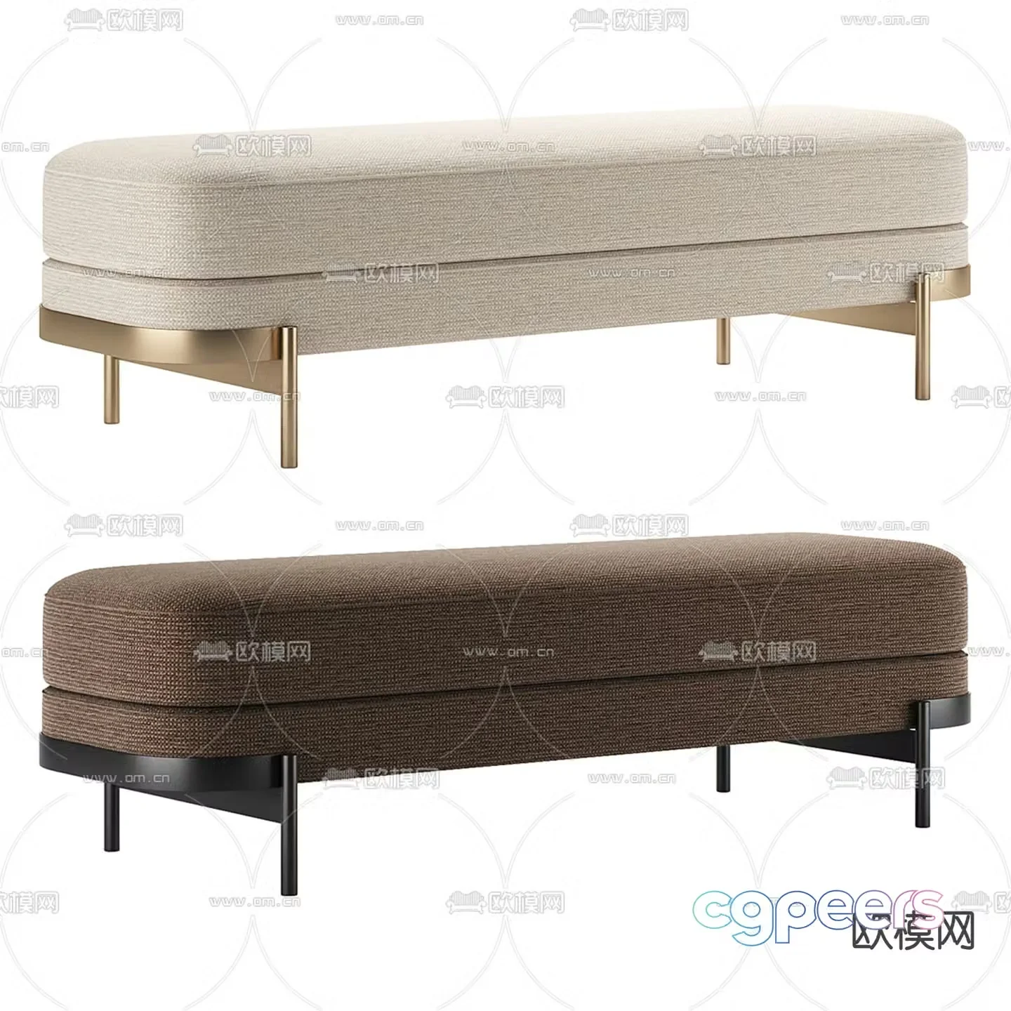 Cosmo bench stool footrest 3d model