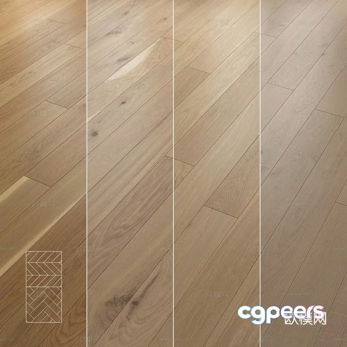 Modern wood floor material 3d model