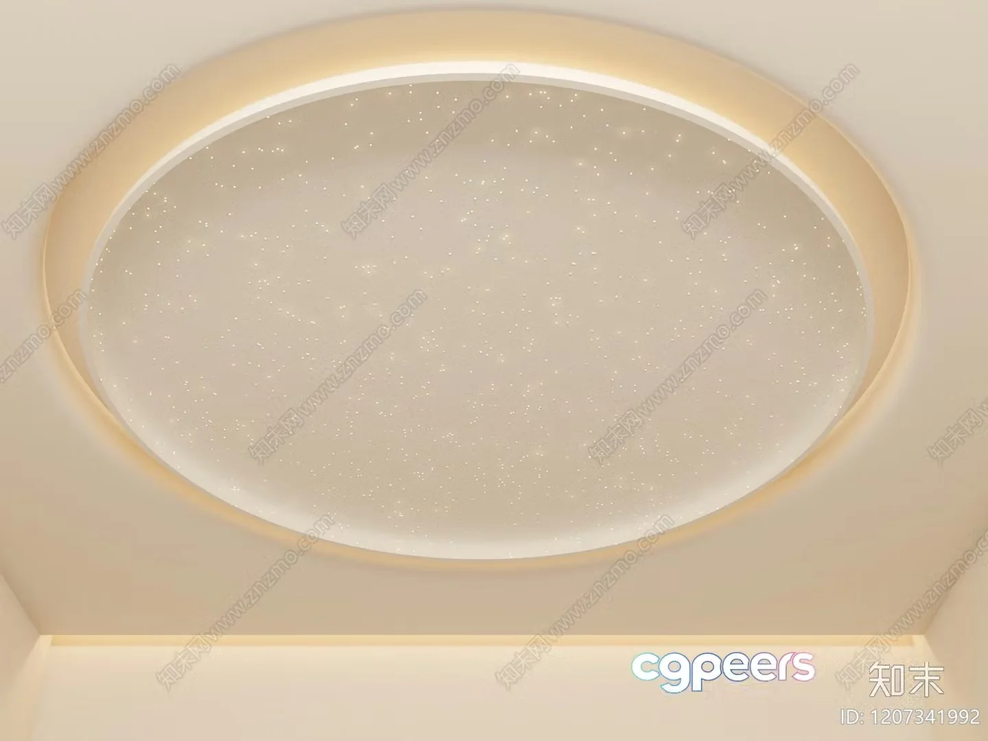 Modern Oval-Shaped Ceiling Light Fixture 3D Model – 921 – VRAY Render