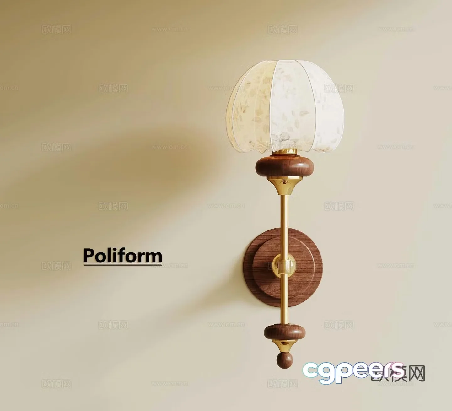 French medieval wall light 3D model