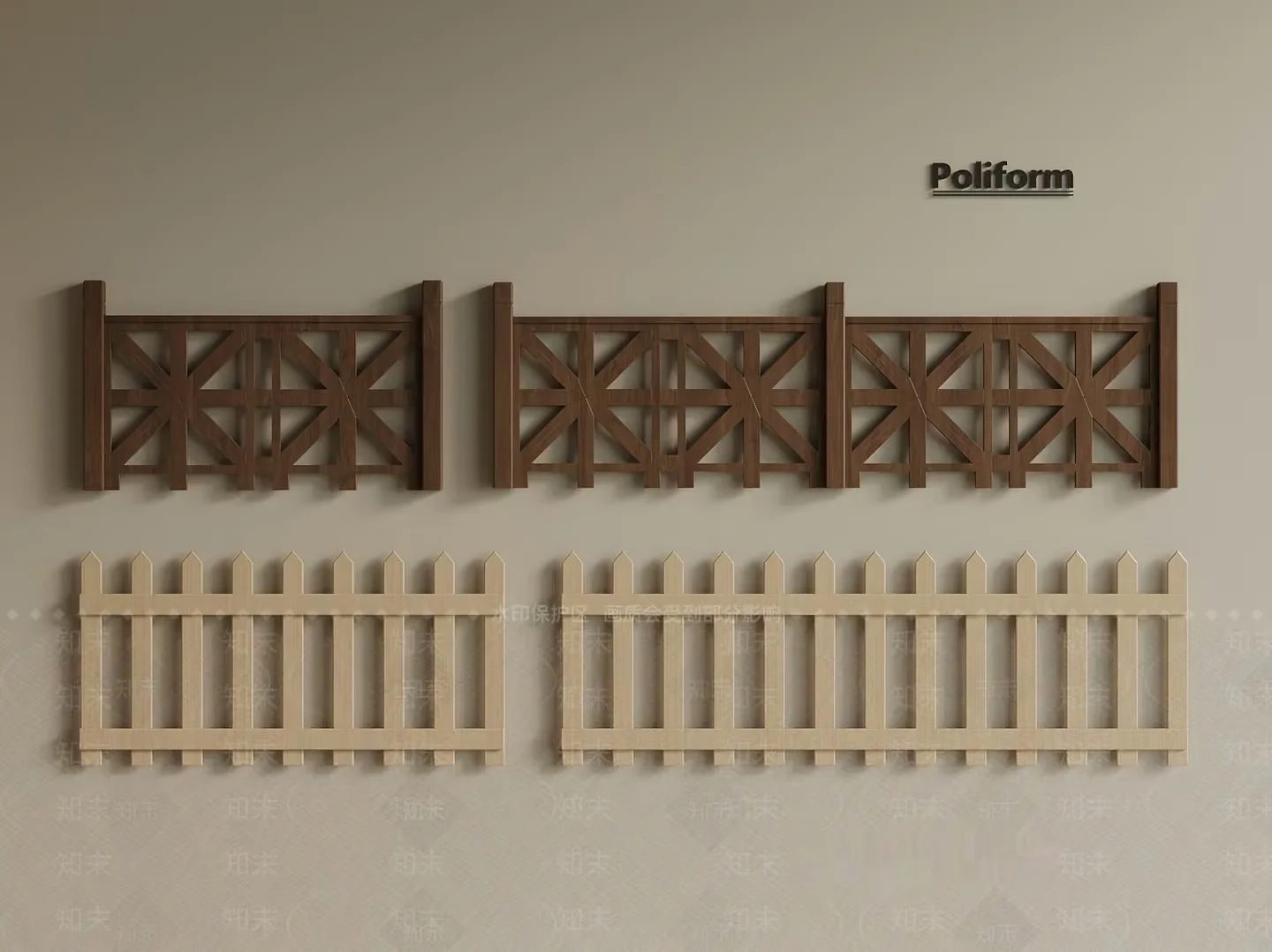 Wooden Fence Designs 3D Model – 12769 – VRAY Render