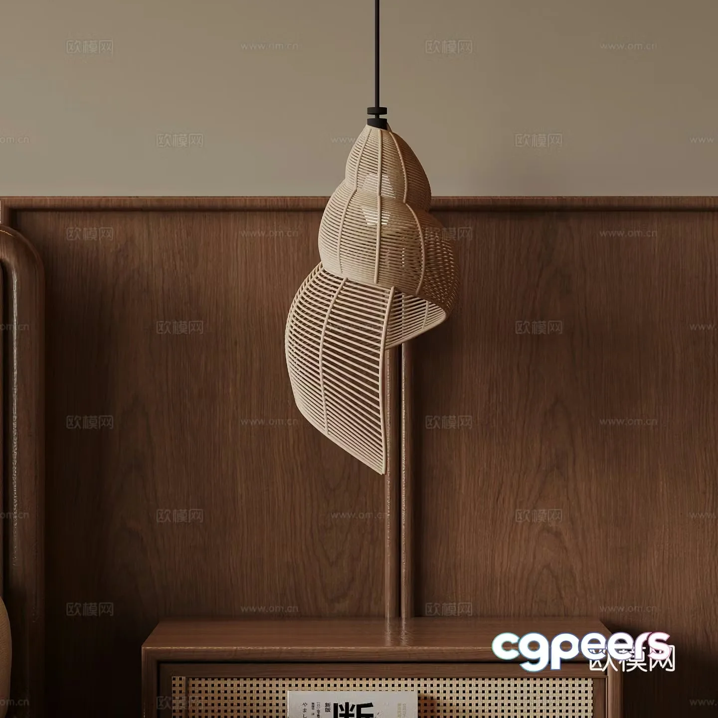 Chandelier New Chinese Chandelier Rattan Chandelier Folk Chandelier 3D Model