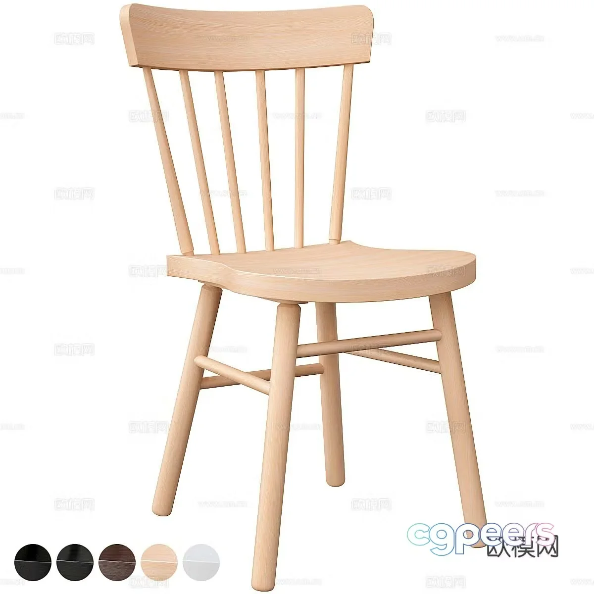 Nordic chair dining chair 3d model