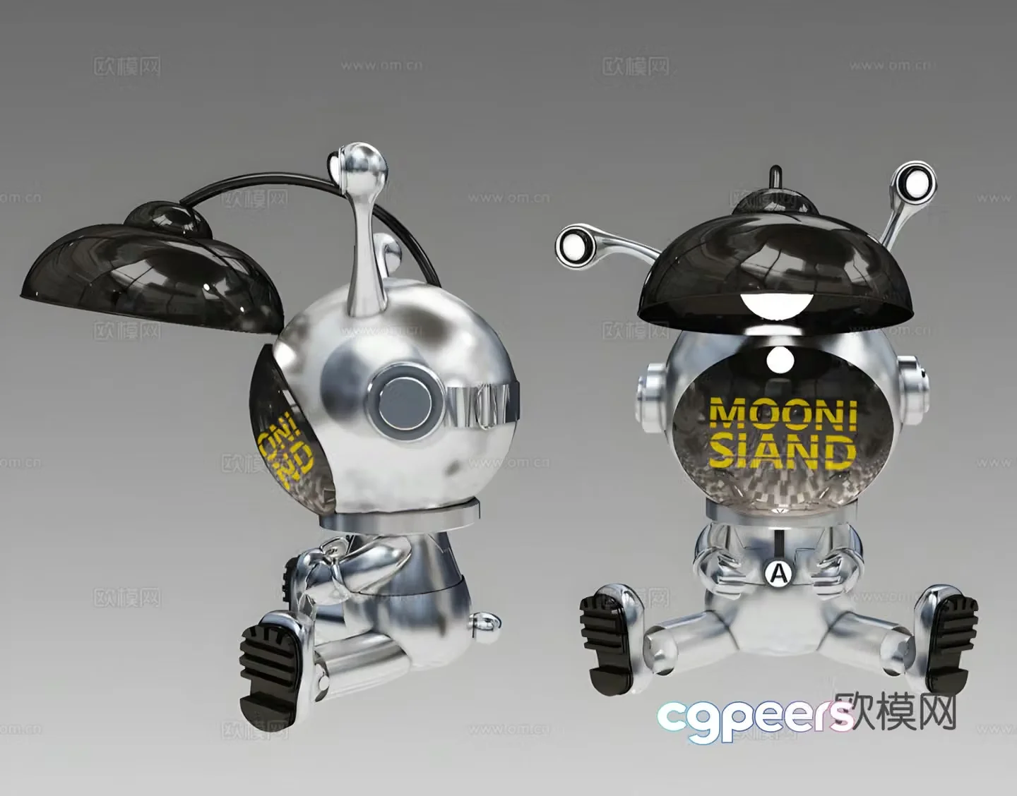 Modern astronaut desk lamp 3d model
