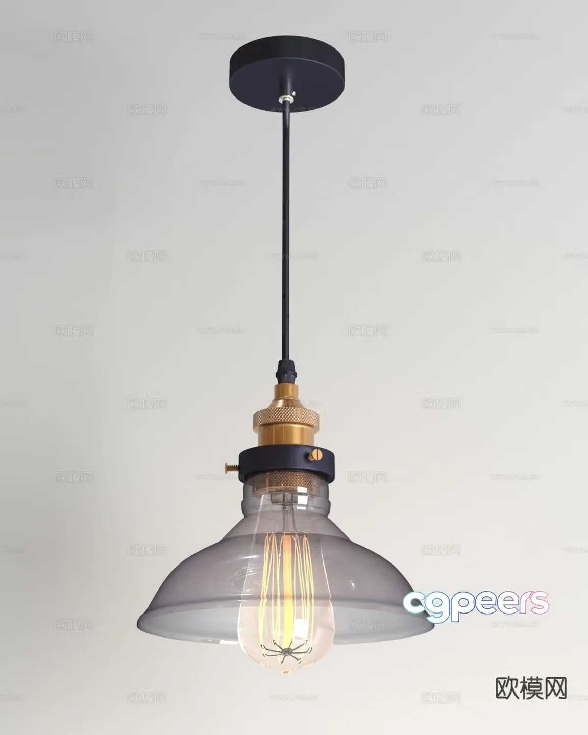 Modern glass chandelier 3d model