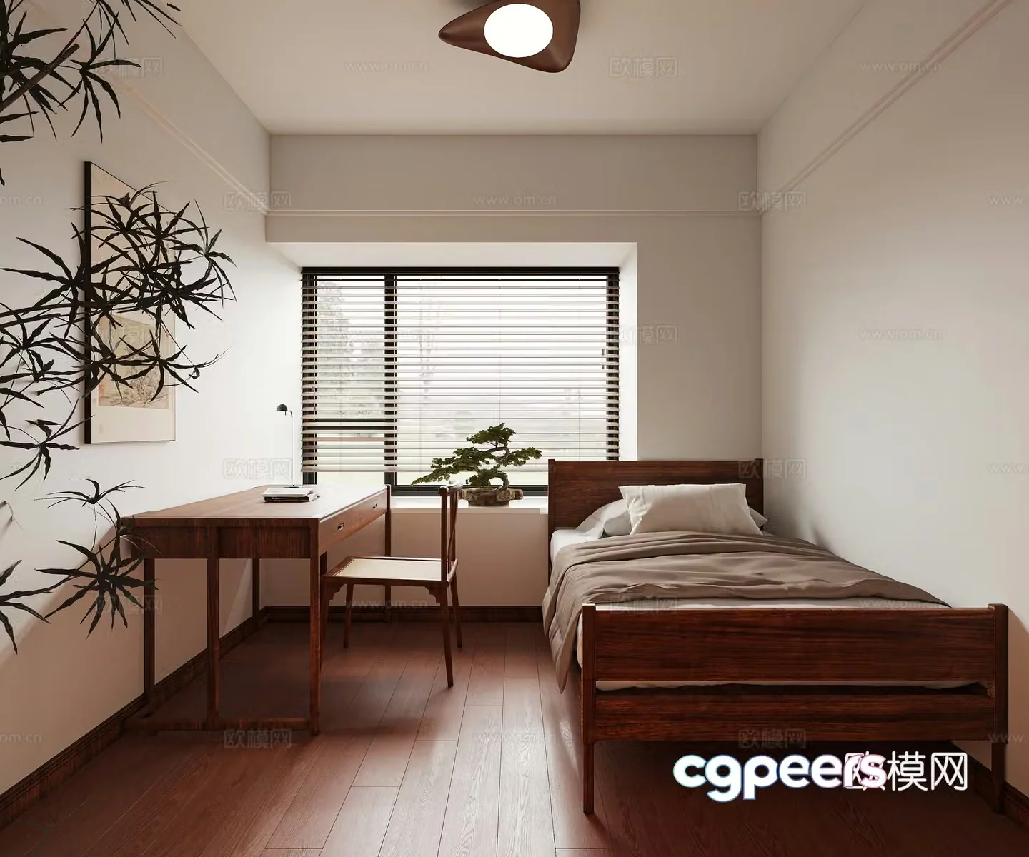 Middle-aged bedroom 3d model