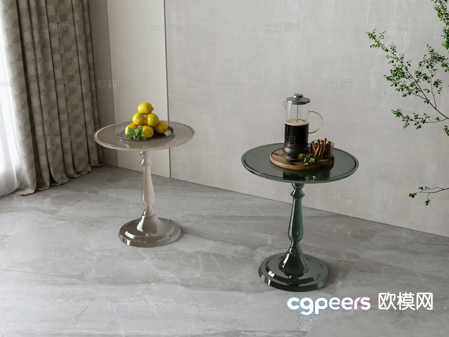 Simple Euclidean table side table 3D model