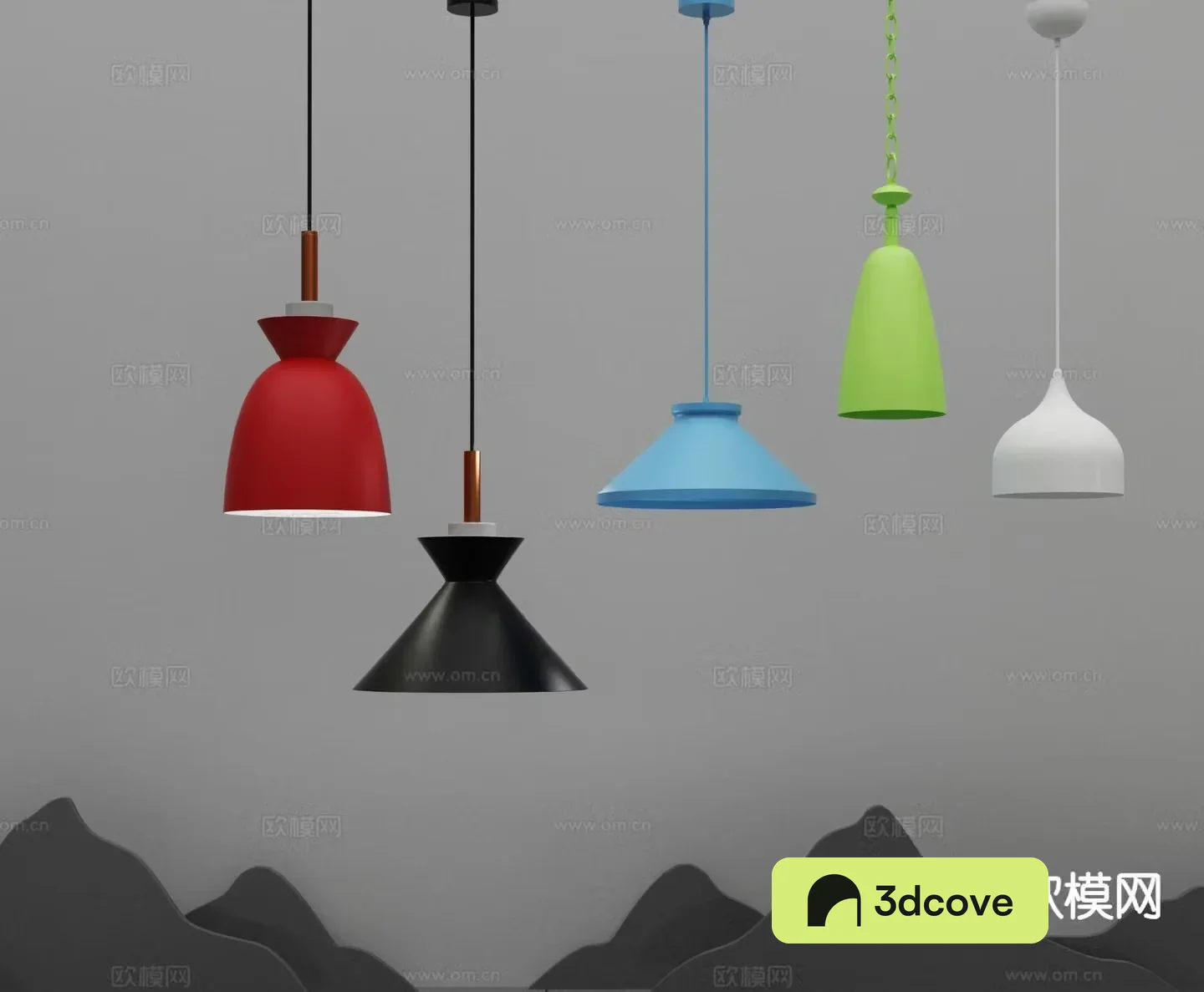 Modern colorful chandelier