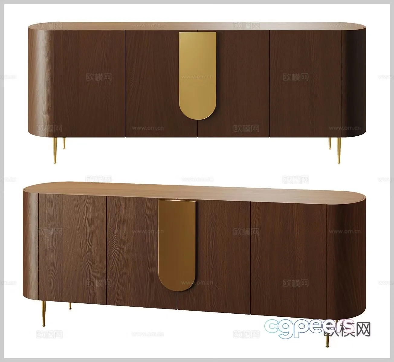 Medium-old sideboard Medium-old sideboard Solid wood sideboard B&B sideboard Low cabinet Decorative cabinet Storage 3D model