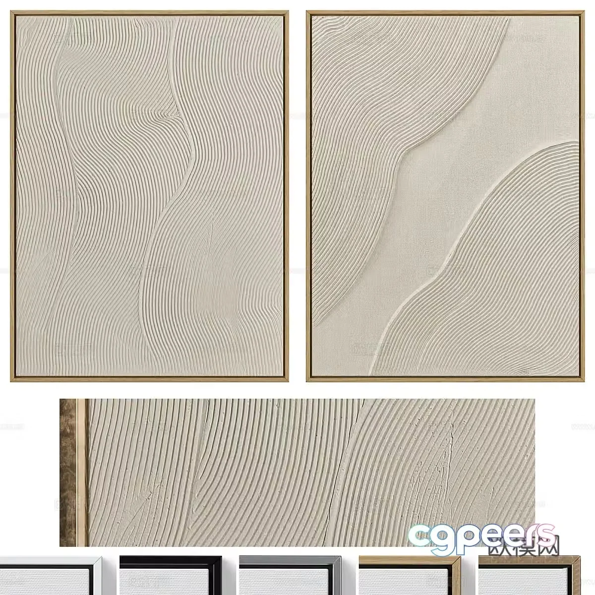 New Chinese style decorative hanging painting 3D model