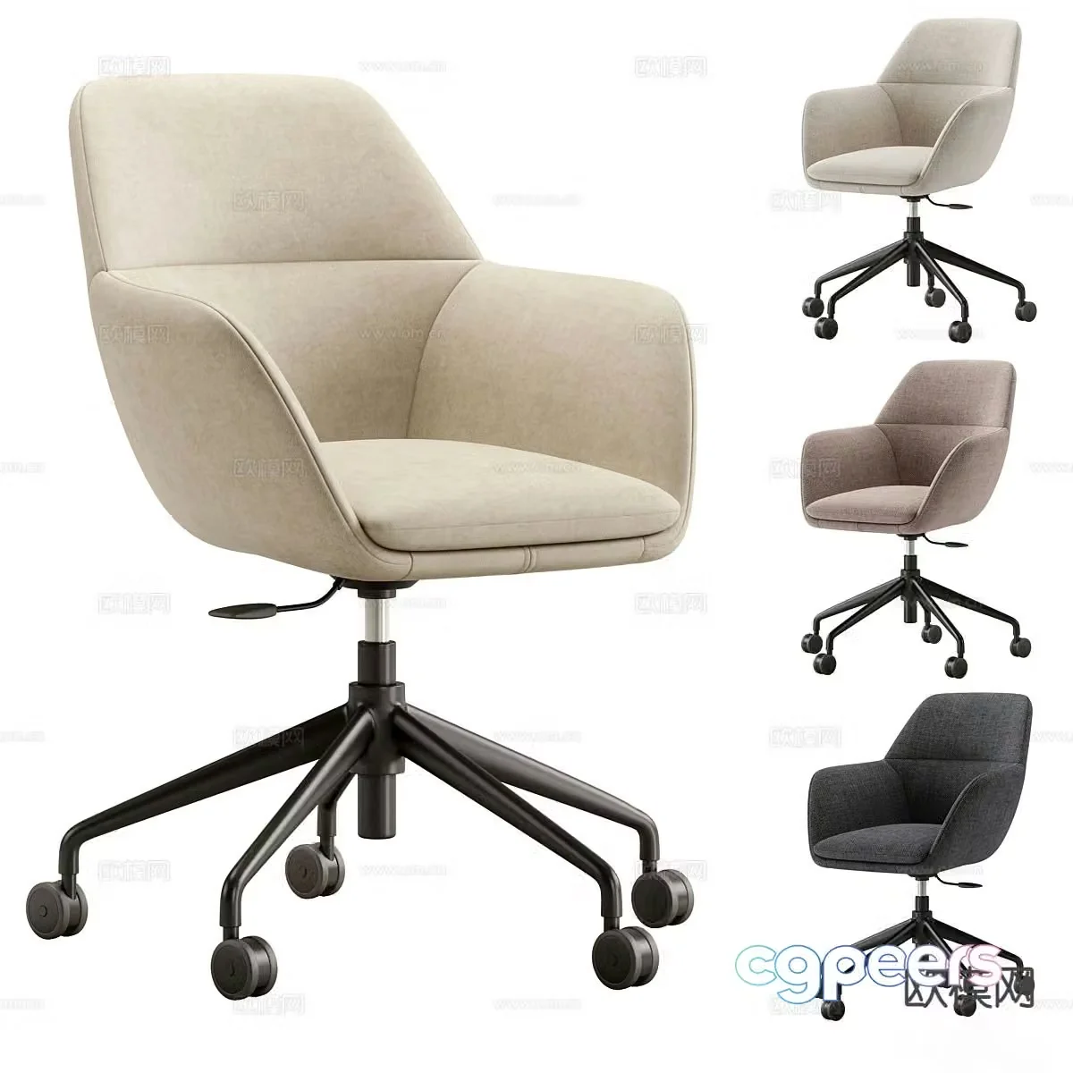 Modern office chair swivel chair class chair 3d model