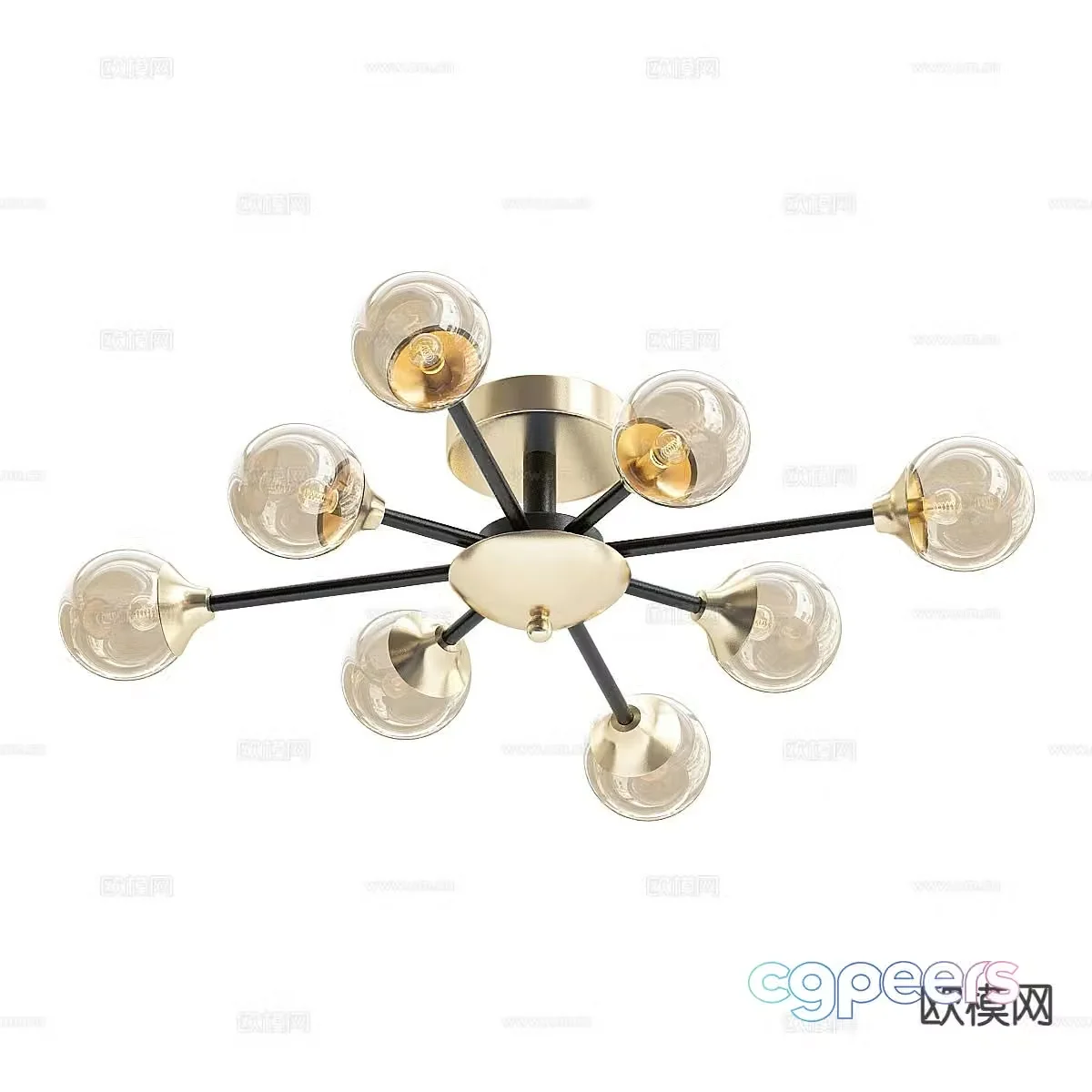Light luxury chandelier hall chandelier 3d model