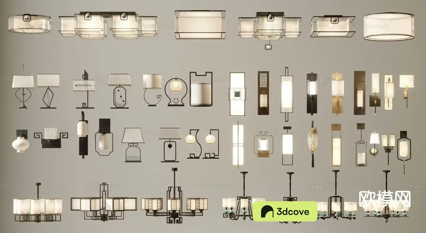 Chinese style ceiling lamp chandelier wall lamp table lamp