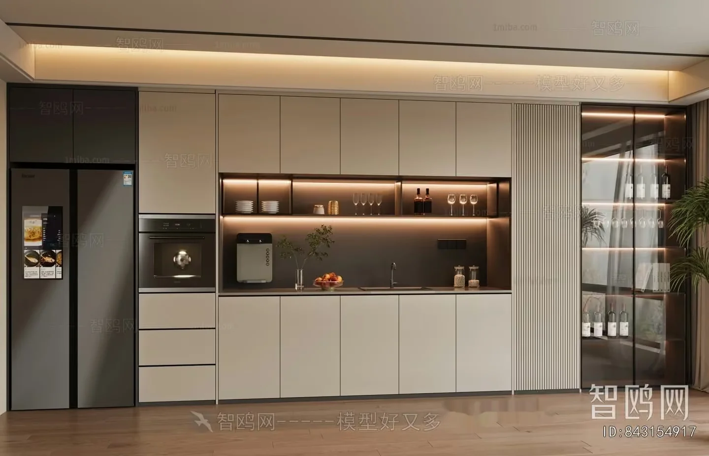 Modern Kitchen 3D Model – 23324 – VRAY Render