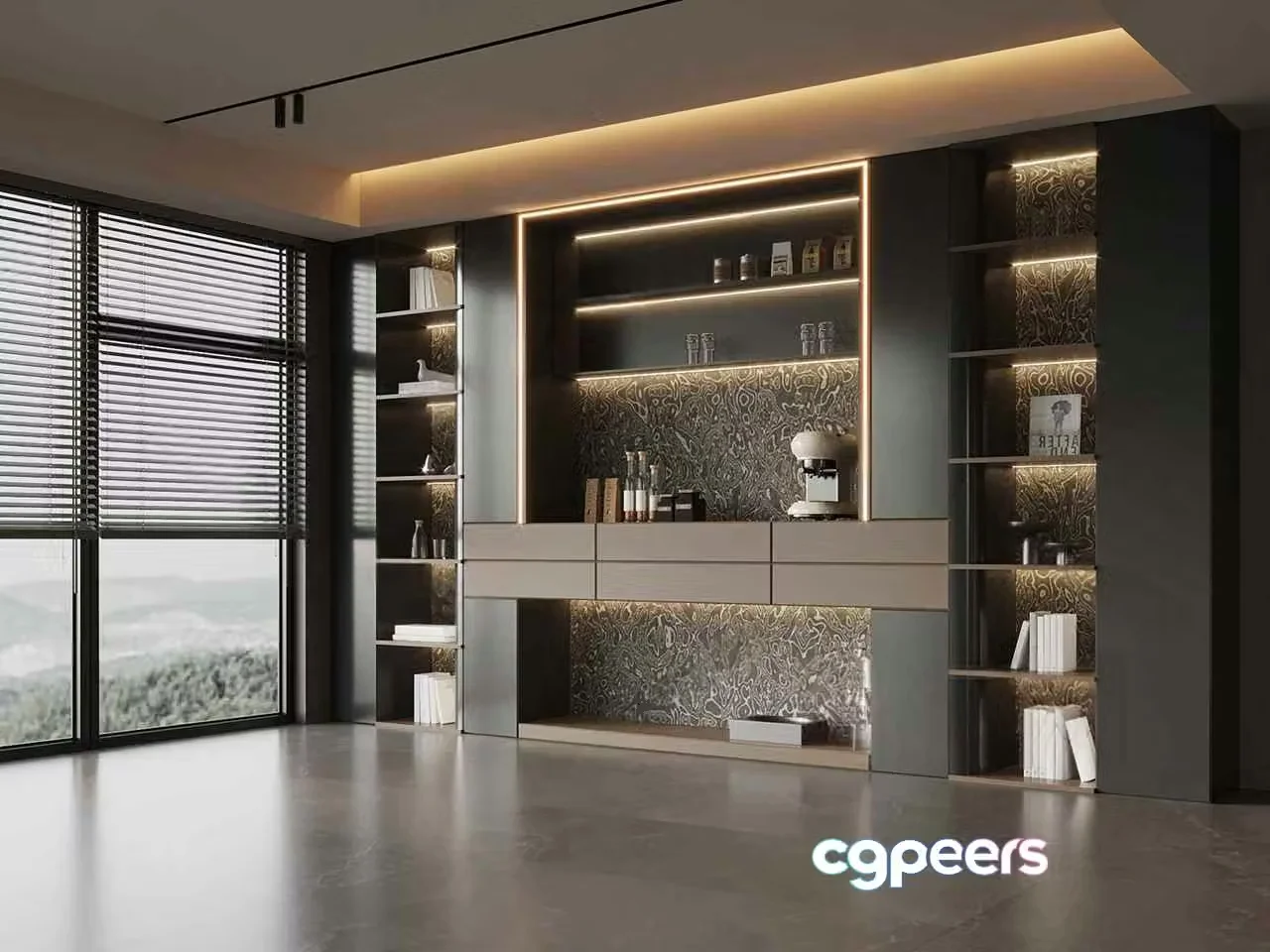 Modern Living Room 3D Model – 1521 – VRAY Render