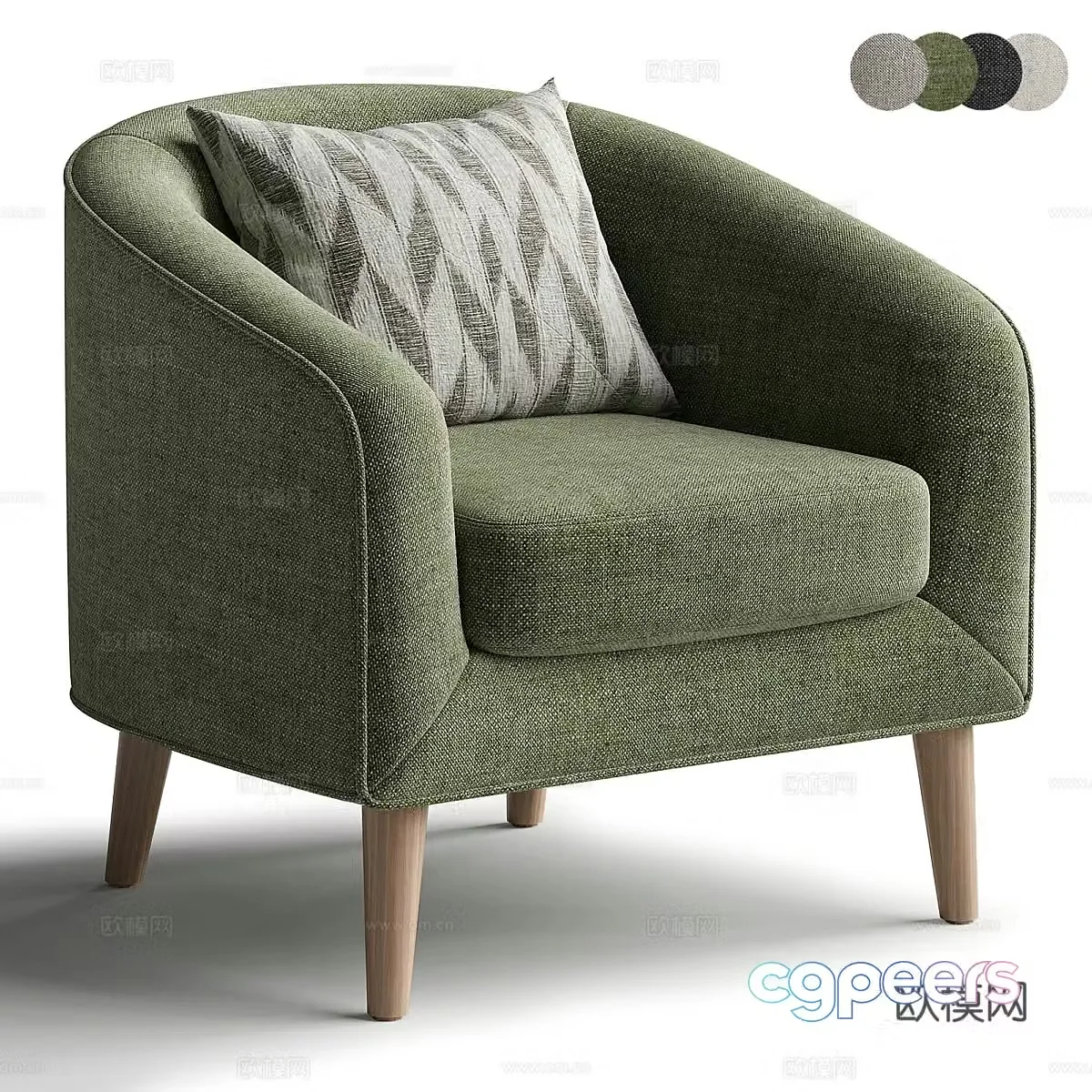 New Chinese Dolores soft-pack armchair 3d model