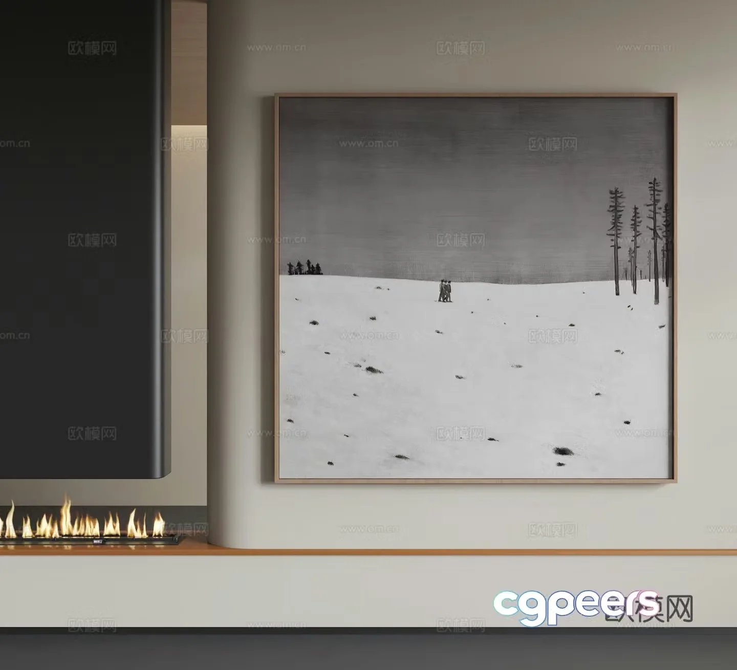 Modern abstract hanging paintings Modern minimalist hanging paintings Modern Italian hanging paintings 3D model