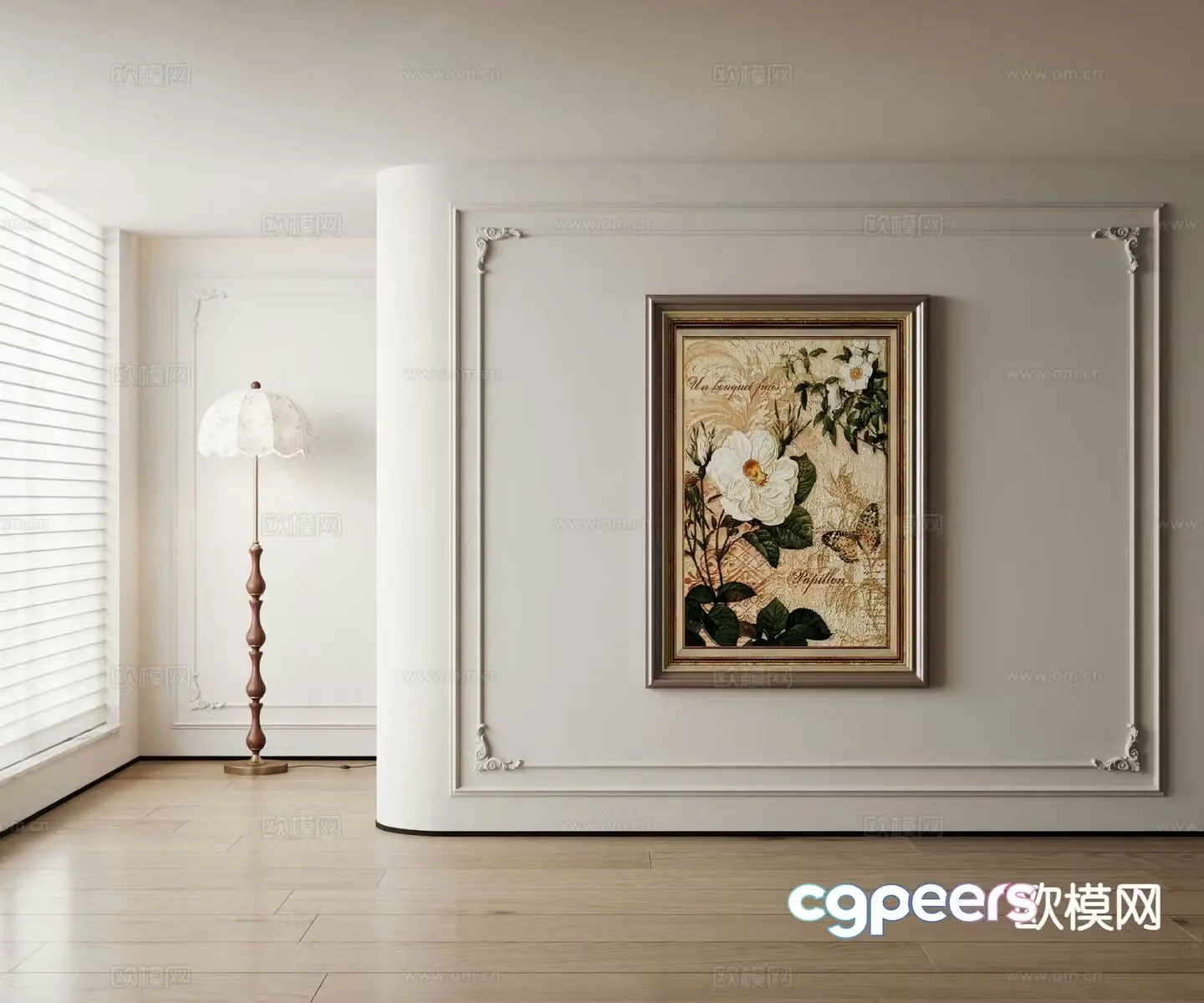 American decorative painting flower oil painting 3d model