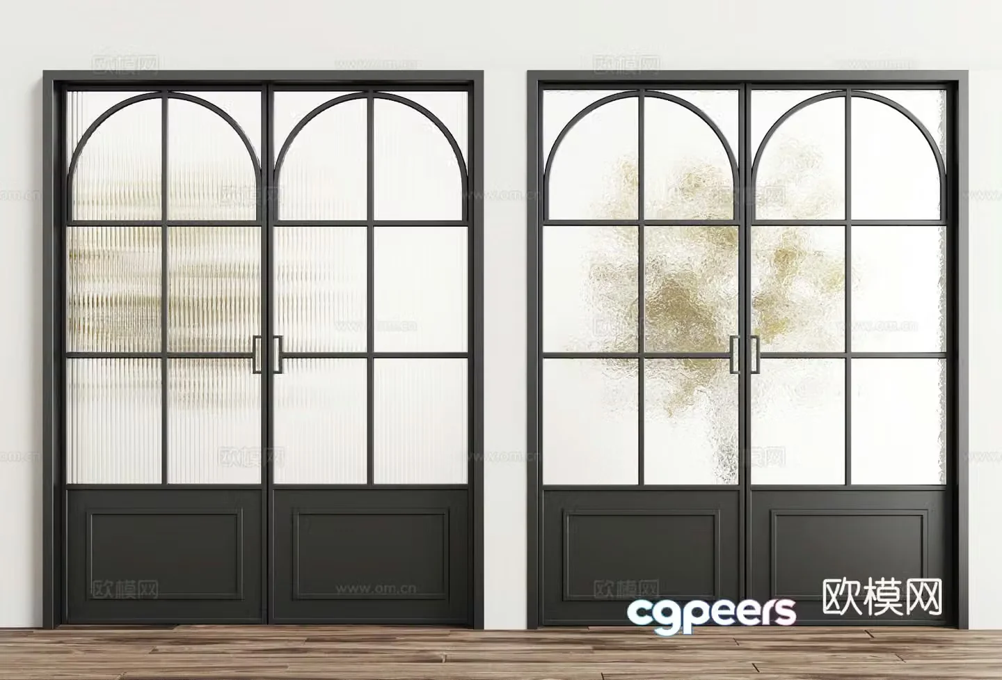 French European glass partition 3D model
