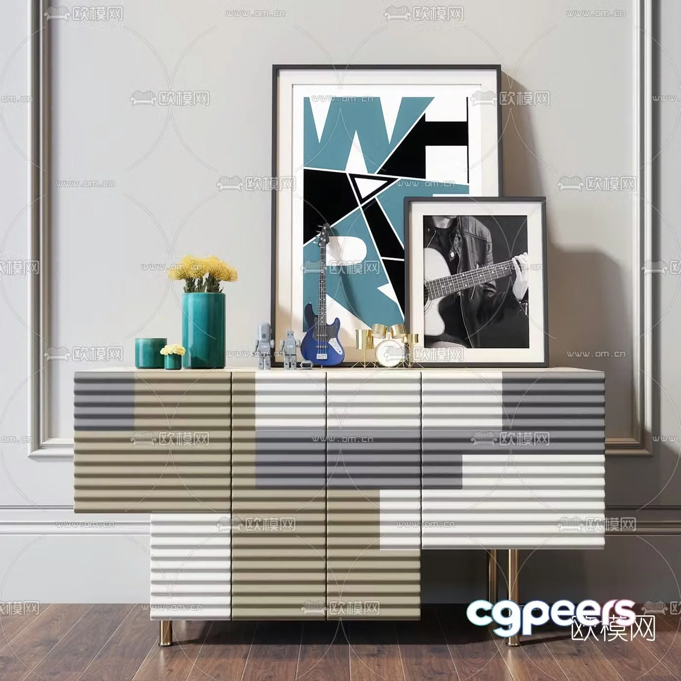 Modern children’s sideboard accessories 3d model