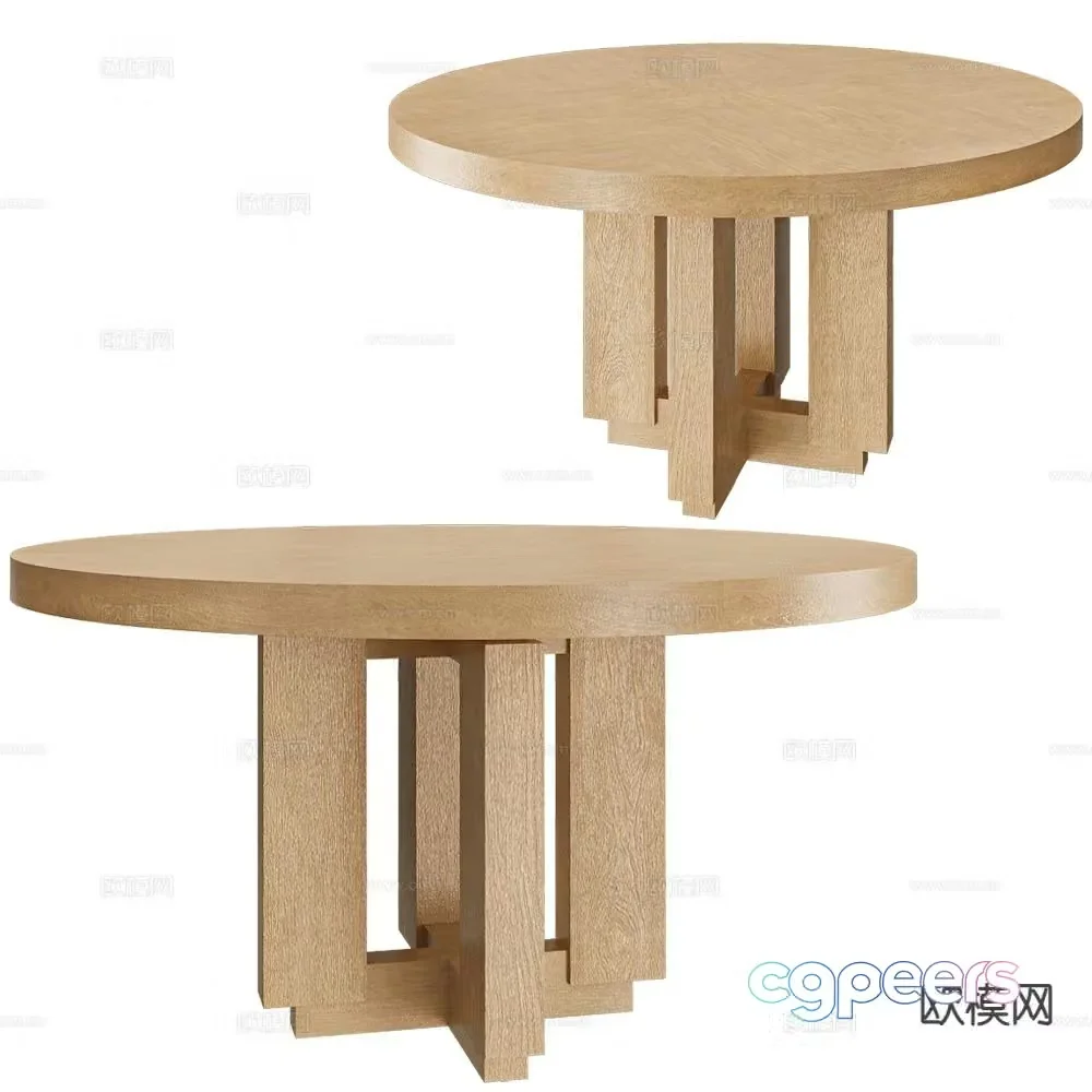 Modernature round table dining table 3d model